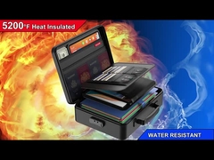 Cassa organizzatrice di documenti ignifugia, impermeabile e resistente all'acqua, con serratura, certificato