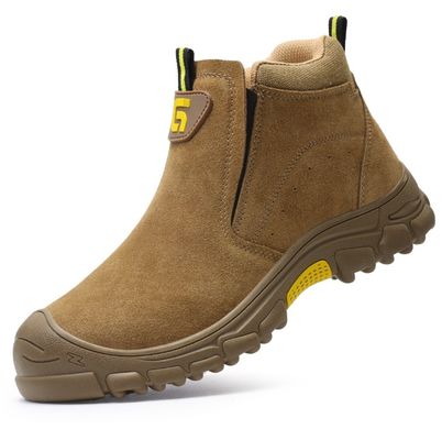 Anti-Static Work Shoes Breathable Solid Outsole Suede Leather Steel Toe Puncture-Resistant Men’s Summer Dust-Free Wear-Resistant