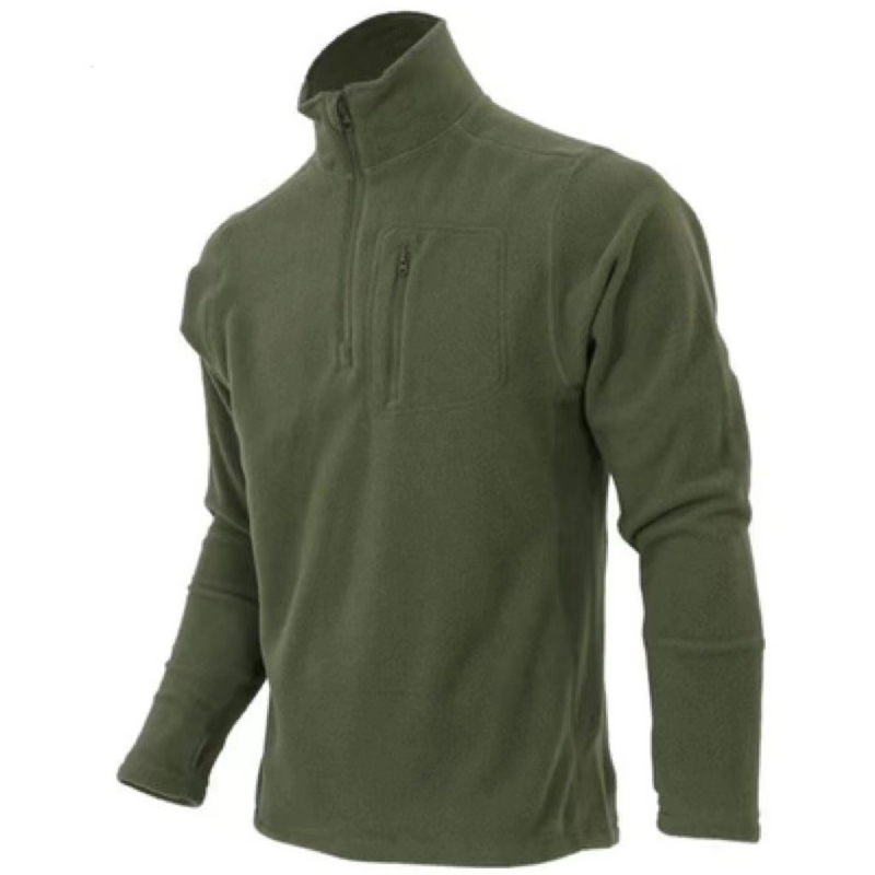 Polyester Soft Shell Mens Tactical Fleece Jacket Windproof Waterproof