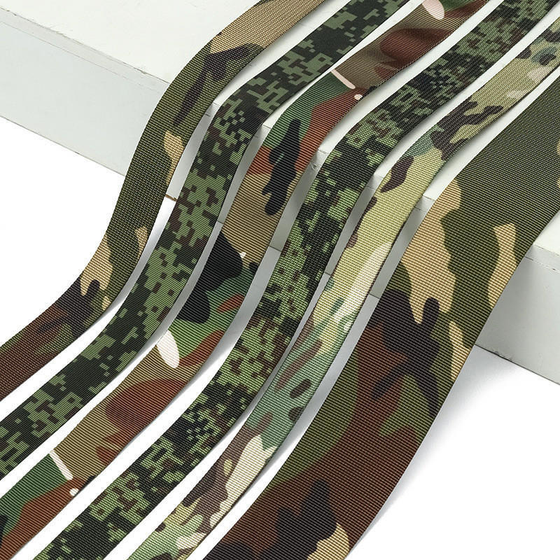 Printed Camouflage Webbing Multi-pattern Thickened Nylon Outdoor Vest Infrared Resistant Wear-resistant Matte Flame-retardant Webbing