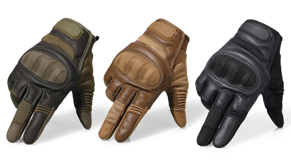 Men Outdoor Tactical Gear Hard Knuckle Goat Skin With Neoprene Padding